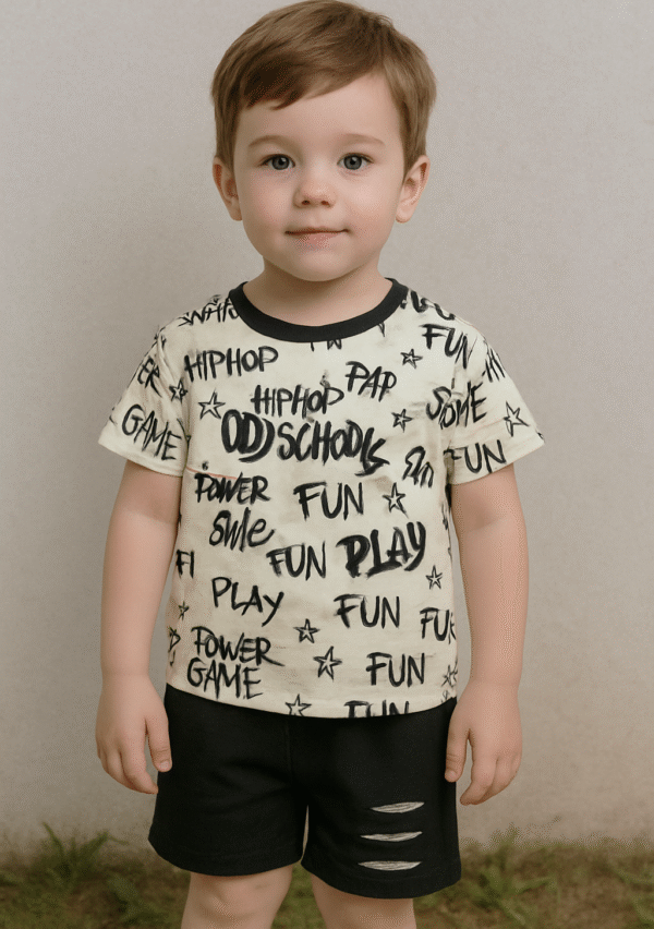 exclusive baby printed tee and pant set