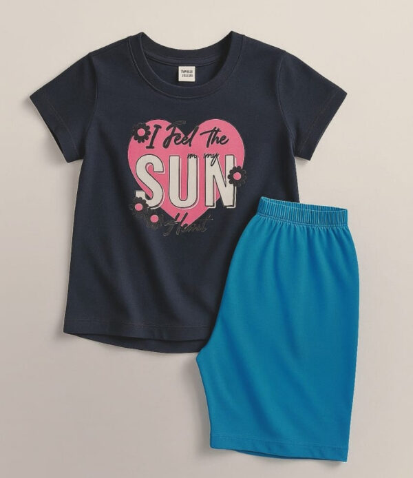 export baby printed tee and pant set